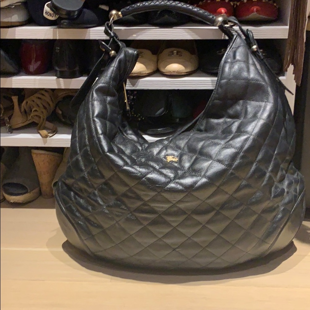 Burberry leather quilted oversized handbag